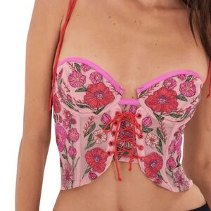 FOR LOVE & LEMONS FLORAL CROP TOP